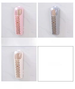 Portaposate da parete in plastica con coperchio nei colori rosa grigio e albicocca