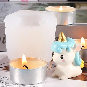 DIY unicorn silicone mold set for scented candles and decorative plaster table ornaments