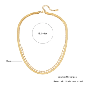 Detaillierte Größentabelle für zweilagige Edelstahl-Schlangenkette mit Perlen