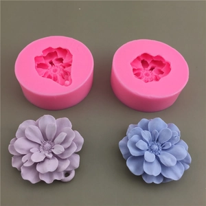 Peony flower silicone mold for DIY cake fondant and aromatic candle crafts