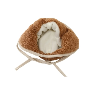 Kids warm plush lion earflap hat with soft fleece lining and secure chin straps