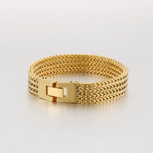 Bracelet Chaîne de Quille en Acier Inoxydable pour Hommes Texture Écailles de Poisson Bracelet Tressé Bijoux Personnalisés