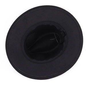 Detail view of the fedora interior showing 65% cotton fabric and quality sweatband