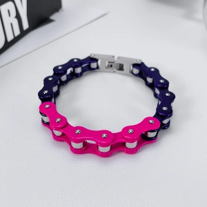 Herren Edelstahl Mechanische Fahrradkette Armband Industrial Punk Stil Mehrfarbig Zweifarbig Streetwear Mode Schmuck