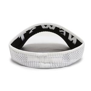 White knitted visor sun hat with breathable mesh and stylish letter print lining