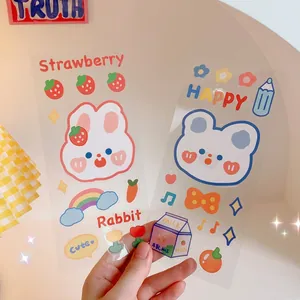 Simpatici Adesivi in PVC Cartoon Chacha Bear Ruirui Rabbit Decalcomanie Decorative Impermeabili Per Account Manuale Cancelleria