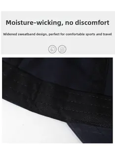 Detail view of the widened sweatband inside a breathable cotton baseball cap