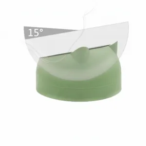 15-degree tilted stainless steel cat bowl with green base for neck protection