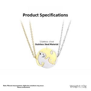 Spécifications détaillées de taille pour le collier couple chat en acier inoxydable