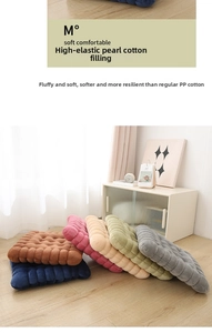 Detail of plush biscuit cushion showing quilted texture and high-elastic pearl cotton fill