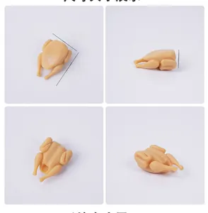 Gedetailleerde weergave van 3cm miniatuur gebraden kipmodel met afmetingen