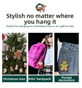 Christmas gingerbread man and nutcracker hanging ornaments for tree and backpack decor