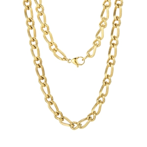 Men Hip Hop Stainless Steel Necklace Chunky Snake Pattern Vertical Texture Chain Vacuum Plating Fashion Jewelry