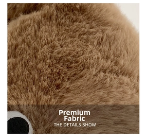 Close-up of premium brown faux fur texture showing soft dense fibers and silky finish