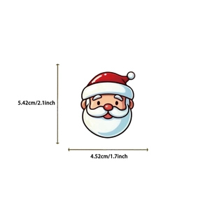 Detailed view of Santa Claus sticker with dimensions 5.42cm by 4.52cm for DIY decoration