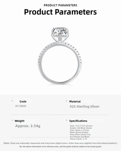Macro detail of S925 sterling silver ring with 2.75ct pear shaped zircon stone