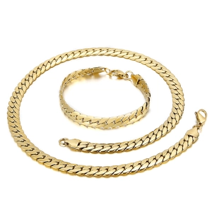 Minimalistische Titanstahl Panzerkette Halskette Armband Set Hip Hop Mode Gold Silber Farbe Herren Schmuck Zubehör
