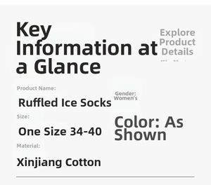 Detailed size and material specifications for women's breathable mesh cotton socks