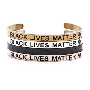 Stainless steel Black Lives Matter bracelets in gold, silver, black, and rose gold finish