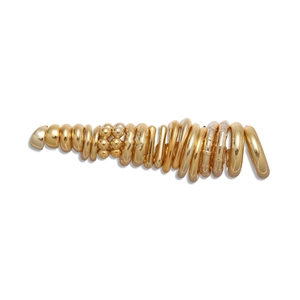 20-piece set of geometric gold earrings with smooth, ball, and bamboo textured metal designs