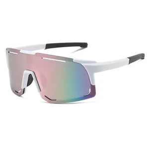 Large Frame Sports Sunglasses Polycarbonate UV400 Cycling Eyewear Outdoor Windproof Dustproof For Men Women Square Trendy