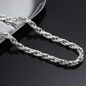 Collana a catena a spirale in acciaio inossidabile argento con finitura lucida