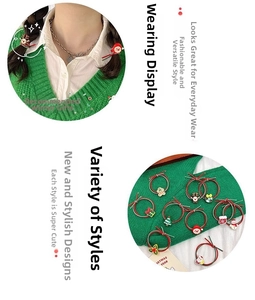 Detailed views of festive Christmas hair ties with Santa and reindeer charms set