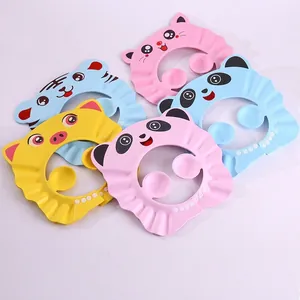 Baby Shampoo Shield Cap Adjustable Waterproof EVA Shower Hat With Ear Protection For Toddler Infants Kids Cartoon Animal Style