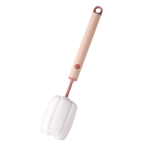 Hanging sponge cup brush with long handle for cleaning water bottles and thermoses