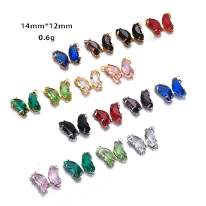 Close-up of multicolored butterfly charms with size specs and metal zircon inlay