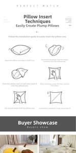 Detail guide showing how to insert a pillow core into a pumpkin shaped plush cushion cover