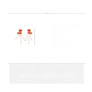 Macro view of Chinese zodiac dragon earrings with pearl tassels and specific dimensions