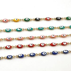 Multi-color evil eye 18K gold plated stainless steel bracelets in seven vibrant colors