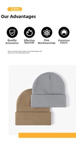 Detailed knit texture and double-layer thickness of these warm winter beanies