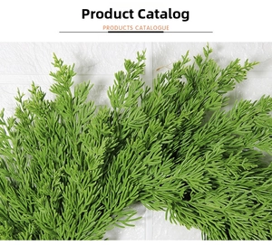 Detailed close-up of realistic green cedar needles and branches for Christmas wreaths