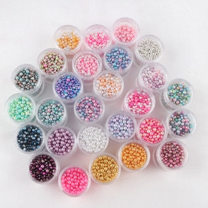 Perle finte colorate da 3-5mm in barattoli trasparenti per creazione gioielli fai-da-te