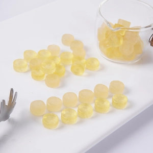Miniature artificial radish cubes for DIY dollhouse food crafts in semi-clear yellow