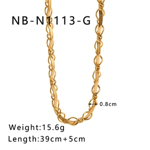 Detail of 18k gold plated braided pendant necklace with size and weight dimensions