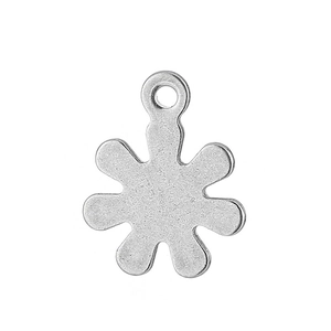 Silver stainless steel flower pendant charm with matte finish for DIY jewelry making