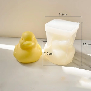 Stampo in silicone per candele a forma di papera fai-da-te con misure di 7,5 cm