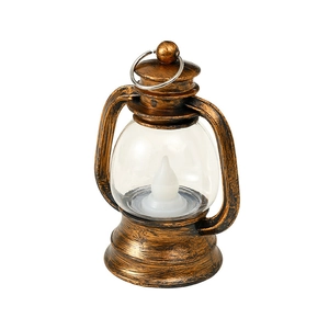 Vintage bronze LED lantern decoration with antique finish and classic hanging ring