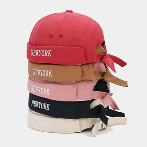 Chapeau Docker En Coton Avec Broderie New York Bonnet Miki Rétro Sans Bord Réglable Hip Hop