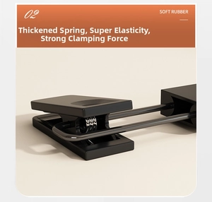 Detail of strong spring mechanism and soft rubber pads on matte non-slip clothes clip