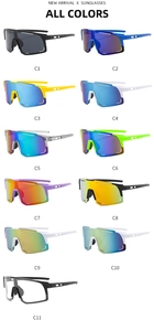 Catalogo dettagliato di occhiali da ciclismo all'aperto con 11 varianti colore e montatura grande