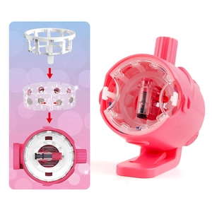 Pink hair gem stamper DIY toy with gems and styling accessories for girls
