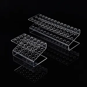 Clear acrylic pen display stand with multi-hole rack for brushes and stationery