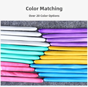 Flat lay of colorful metallic 260 magic long balloons for various twisting art shapes