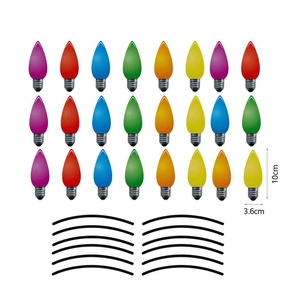 Reflective magnetic Christmas bulb stickers for car and fridge decoration, 10cm x 3.6cm