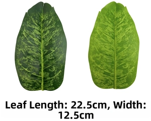 Detailed view of artificial bird of paradise leaves measuring 22.5cm by 12.5cm