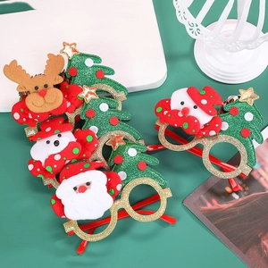Christmas Decorative Glasses LED Glowing Party Favors PP Plastic Fabric Novelty Holiday Decor Kids Adults